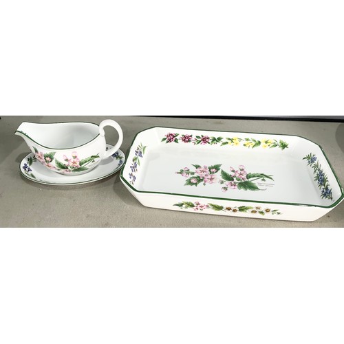 193 - MISC. ROYAL ALBERT OLD COUNTRY ROSES , ROYAL WORCESTER HERBS AND PORTMEIRION TABLE WARE 2 TRAYS