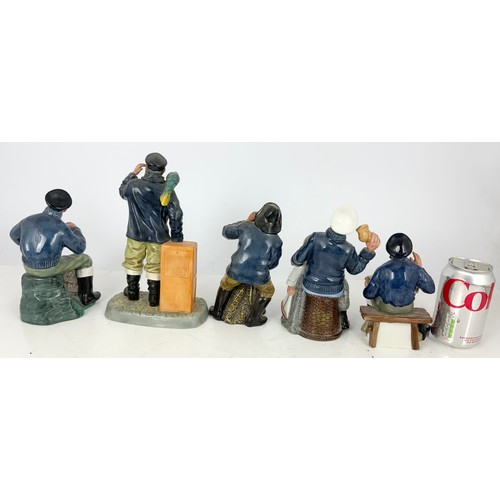 151 - 5 ROYAL DOULTON. FIGURINES  THE LOBSTER MAN HN2317, TALL STORY HN2248, SEA HARVEST HN2257,  SONG OF ... 