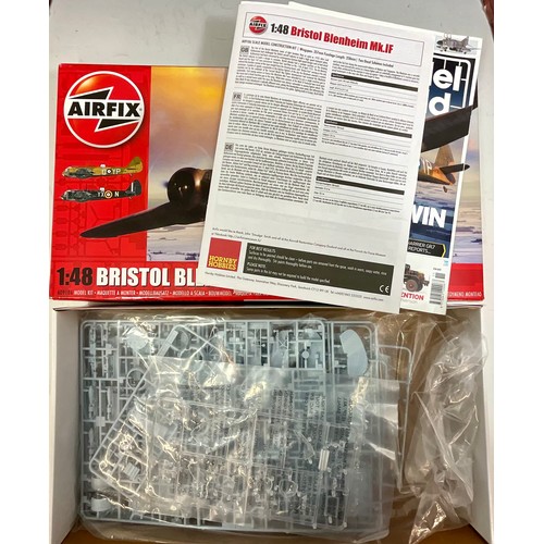 60 - PLASTIC MODEL KITS : AIRFIX 1:48 BRISTOL BLENHEIM MK 1, BAGGED (OPEN), 1804 STEAM LOCO BAGGED OPEN, ... 