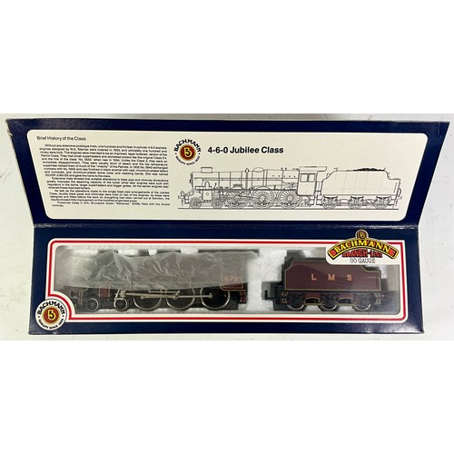 342 - BACHMANN, 2 BOXED JUBILEE LOCOMOTIVES, 31-154 5721 LMS RED, 31-156 45716  BR GREEN & U/B 46591