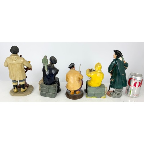 152 - 5 ROYAL DOULTON FIGURINES THE HELMS MAN HN2499, SHORE LEAVE HN2254,  THE BOATMAN HN2417, SAILORS HOL... 