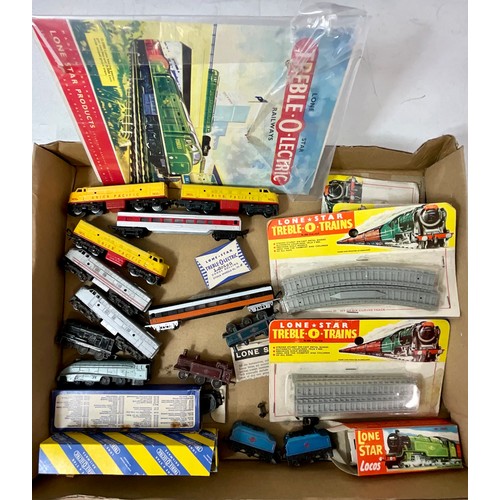 397 - LONE STAR TREBLE-0-LECTRIC, THREE TRAYS OF LONE STAR MODEL RAILWAY, TRAY OF 29 CARD & PLASTIC BUBBLE... 