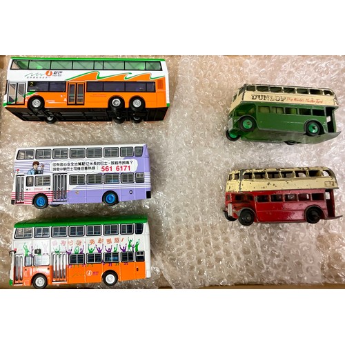 113 - MODEL BUS INTEREST CORGI HONG KONG BUSES, VICTORY MK11 X2, PLUS ALEXANDER TRIDENT, & 2 EARLY DINKY T... 