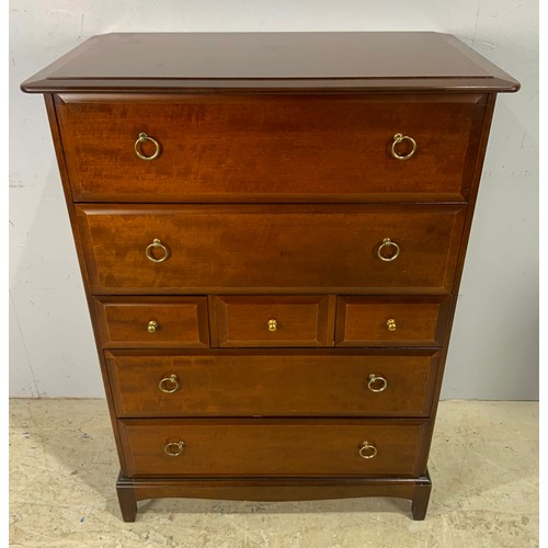 668 - STAG MINSTREL CHEST OF SEVEN DRAWERS WIDTH 82cm , 112cm TALL