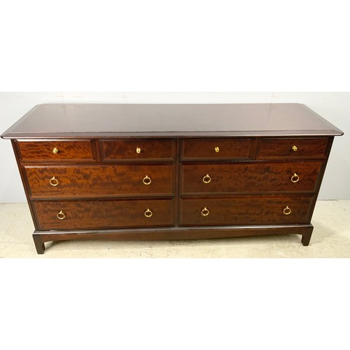 669 - LARGE STAG MINSTREL BANK OF DRAWERS WIDTH 156cm