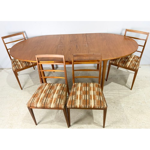 614 - STYLISH MACINTOSH DINING TABLE  198cm x 95cm EXTENDED AND FOUR CHAIRS