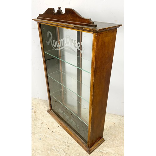 701 - GLAZED CONFECTIONERS CABINET, WITH ROWNTREE TO FRONT