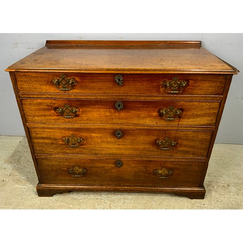 647 - MAHOGANY CHEST OF 4 LONG GRADUATED DRAWERS WIDTH 100cm