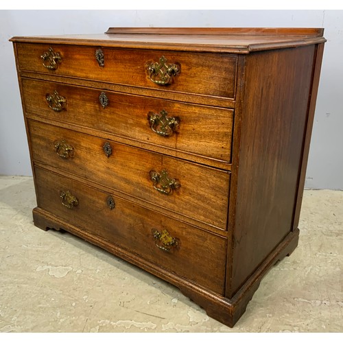 647 - MAHOGANY CHEST OF 4 LONG GRADUATED DRAWERS WIDTH 100cm