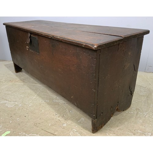 616 - ANTIQUE OAK SWORD CHEST / COFFER WIDTH 117.5cm