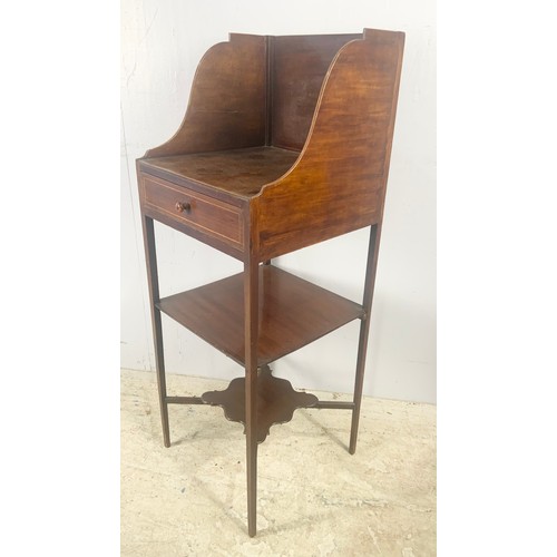 607 - MAHOGANY  BOX WASHSTAND WITH SINGLE DRAWER 106cm TALL