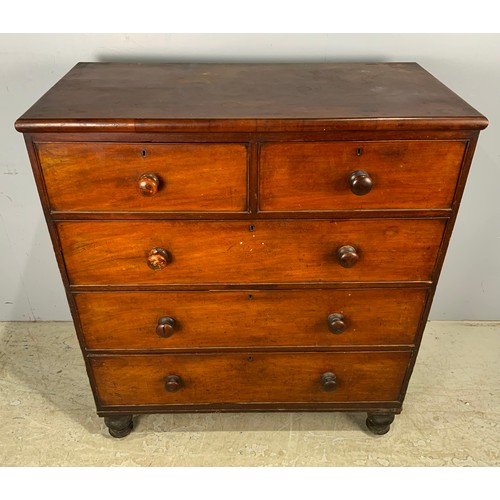 595 - VICTORIAN MAHOGANY CHEST OF 2 OVER 3 DRAWERS WIDTH 103cm