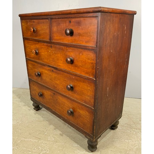 595 - VICTORIAN MAHOGANY CHEST OF 2 OVER 3 DRAWERS WIDTH 103cm