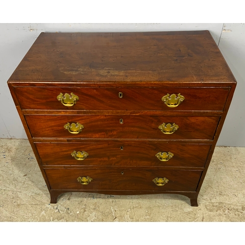 691 - GOOD QUALITY MAHOGANY CHEST OF 4 LONG GRADUATED DRAWERS OF SMALL PROPORTION WIDTH 76cm