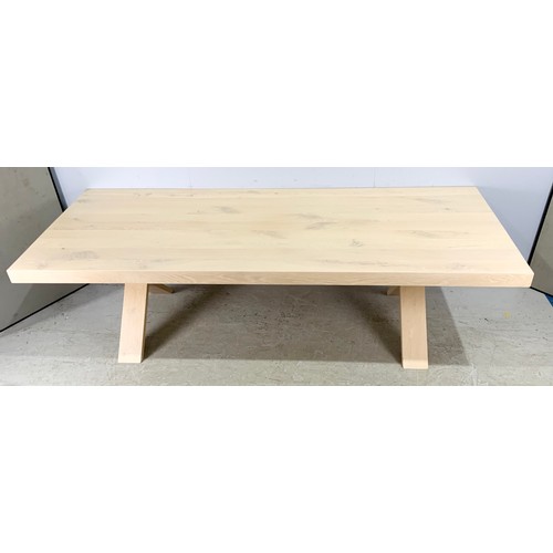 711 - VAN ROSSUM X TYPE DINING TABLE 260X100CM, WABI SABI OAK, WHITE PEPPER FINISH