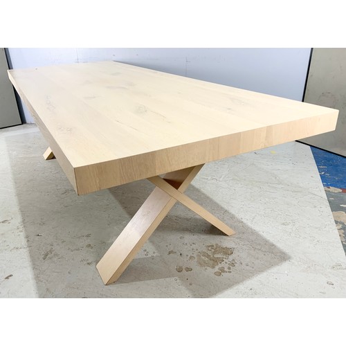 711 - VAN ROSSUM X TYPE DINING TABLE 260X100CM, WABI SABI OAK, WHITE PEPPER FINISH