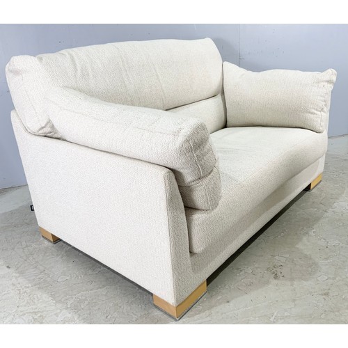 735 - MICHAEL TYLER CREAM ARMCHAIR WIDTH 102cm WITH A MATCHING DENVER CREAM COMPACT SOFA WIDTH  146cm