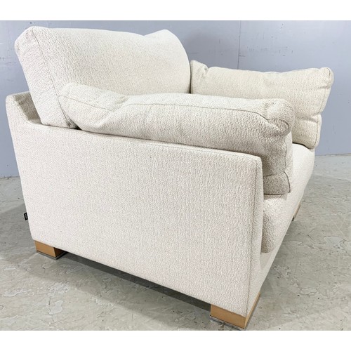 735 - MICHAEL TYLER CREAM ARMCHAIR WIDTH 102cm WITH A MATCHING DENVER CREAM COMPACT SOFA WIDTH  146cm