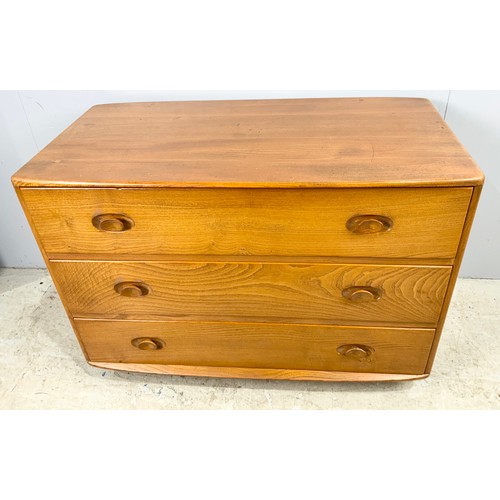 678 - ERCOL WINDSOR CHEST OF THREE DRAWERS WIDTH 92cm