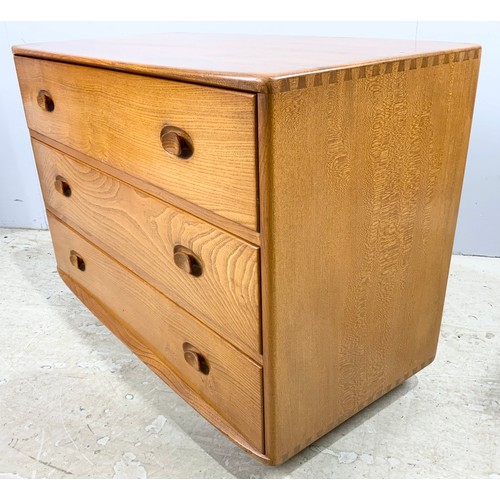 678 - ERCOL WINDSOR CHEST OF THREE DRAWERS WIDTH 92cm