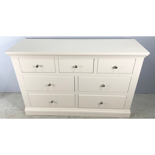 638 - MODERN WHITE BANK OF 7 DRAWERS WIDTH  147cm