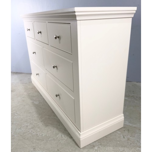 638 - MODERN WHITE BANK OF 7 DRAWERS WIDTH  147cm