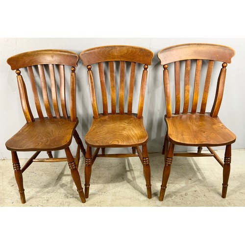 629 - HARLEQUIN SET OF 5 SPLAT BACK KITCHEN / DINING CHAIRS