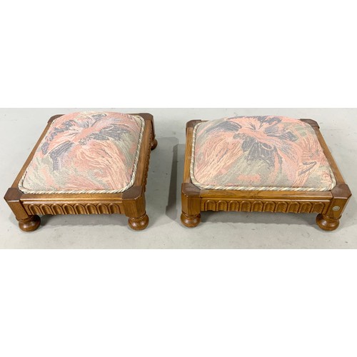 637 - PAIR OF ERCOL RECTANGULAR FOOT STOOLS 35cm x 30cm