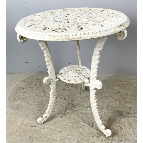 531 - HEAVY CAST IRON SMALL TABLE 46cm DIAMETER