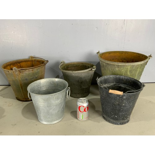 549 - QUANTITY OF MISC. GALVANISED WARE INC BUCKETS , LONG REACH WATERING CAN ETC