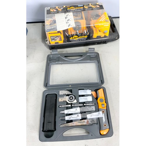 510 - TOOLS ETC INC BOXED STANLEY PLANE, SHARPENER, MULTI SAW