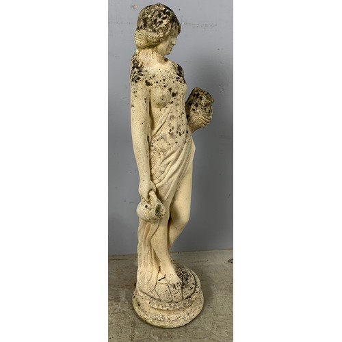 537 - STATUE OF A CLASSICAL MAIDEN GARDEN FEATURE 78cm TALL