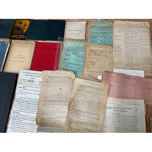 218 - GWR, GREAT WESTERN RAILWAY EPHEMERA, RULE BOOKS, SPRING BACK FOLDER, WEYBILLS ETC., SR RULE BOOK