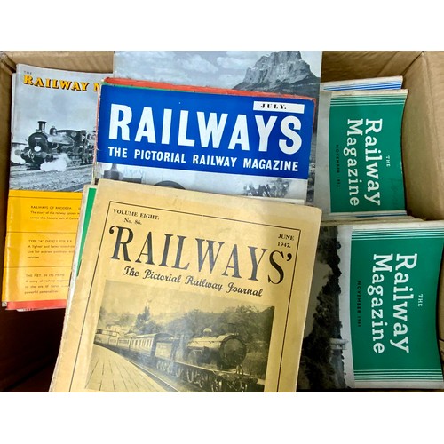 230 - RAILWAY MAGAZINES, BOX FULL MAINLY LATE 1950’S EARLY 1960’S, PLUS RAILWAYS THE PICTORIAL RAILWAY JOU... 