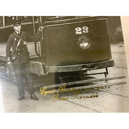 217 - ALBUM WITH 24 TRAM PHOTOGRAPHS. & POSTCARDS WELSH TRAMS, MOST APPEAR ‘NEW’ COPIES COPYRIGHT C.BATSTO... 