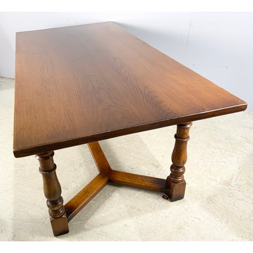 599 - REFECTORY STYLE OAK DINING TABLE 183cm x 90cm