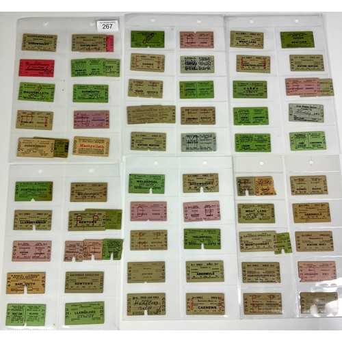 267 - RAILWAY TICKETS, RELATING TO THE ROUTES OF CAMBRIAN LINE, OSWESTRY & NEWTOWN RAILWAY, APPROX 115 TIC... 