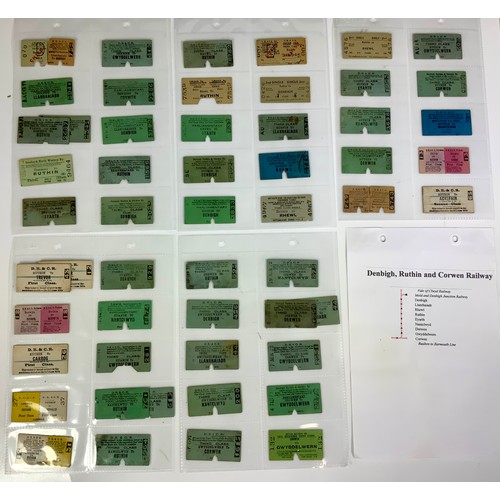 266 - RAILWAY TICKETS, 5O TICKETS AS SHOWN RELATING TO THE DENBIGH, RUTHIN & CORWEN RAILWAY, INC PARLIMENT... 