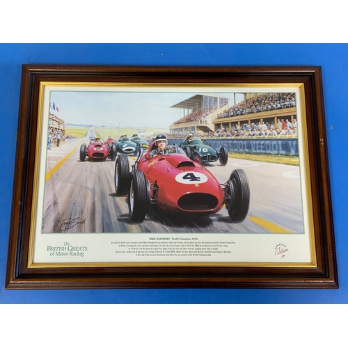 31 - MOTOR RACING INTEREST, A SET OF 6 FRAMED PRINTS THE BRITISH GREATS OF MOTOR RACING, : JACKIE STEWART... 