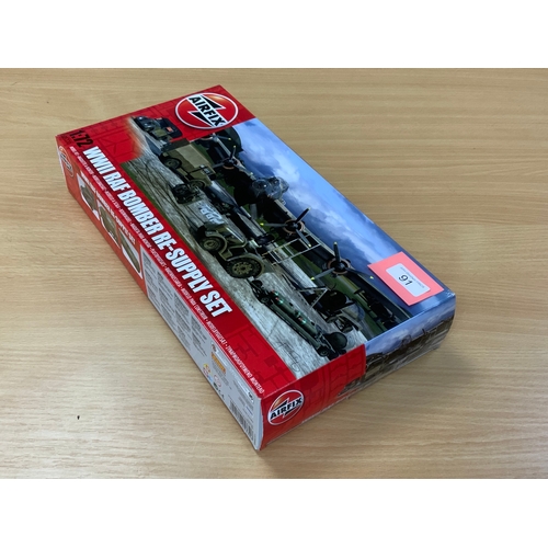 91 - THREE PLASTIC MODEL KITS, AIRFIX WW2 RAF BOMBER RE SUPPLY SET, AIRFIX THE DAMBUSTERS 617 SQUADRON 60... 