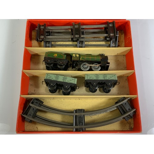 447 - HORNBY BOXED GOODS SET NO 20, LOCO, TRACK & 2 WAGONS