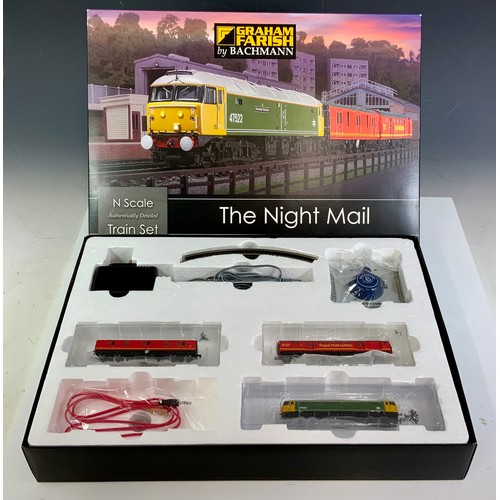 555 - GRAHAM FARISH N GAUGE BOXED SET, THE NIGHT MAIL 370-130, WITH BRUSH CLASS 47, 47522 DONCASTER ENTERP... 