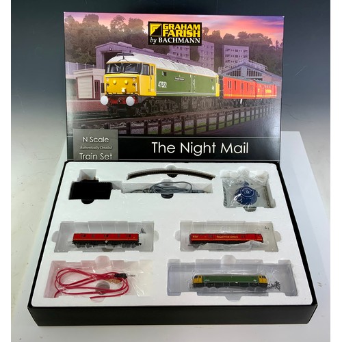 555 - GRAHAM FARISH N GAUGE BOXED SET, THE NIGHT MAIL 370-130, WITH BRUSH CLASS 47, 47522 DONCASTER ENTERP... 