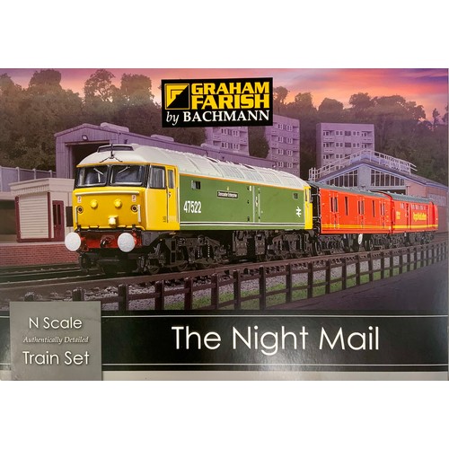 555 - GRAHAM FARISH N GAUGE BOXED SET, THE NIGHT MAIL 370-130, WITH BRUSH CLASS 47, 47522 DONCASTER ENTERP... 