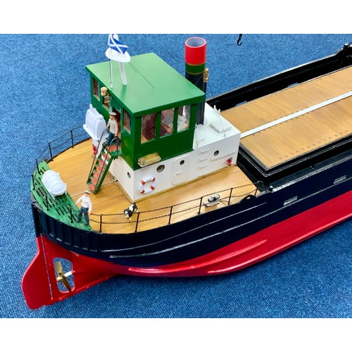 77 - RADIO CONTROLLED MODEL BOAT, A MODEL OF A CLYDE PUFFER, 'HIGHLAND ROSE', APPROX 140 IN LENGTH, MOTOR... 