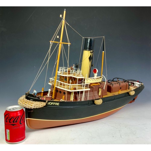 78 - RADIO CONTROLLED BOAT, 1916 TUG ‘JOFFRE’ (CALDERCRAFT) 1:48 OCEAN HARBOUR TUG, WELL DETAILED, RTR, &... 