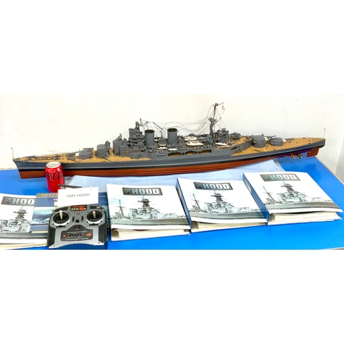 88 - A BUILT HACHETTE MODEL OF ‘HMS HOOD’, WITH 4 BINDERS OF MAGAZINES & ANATOMY OF THE SHIP,
BOOK. ADVIS... 