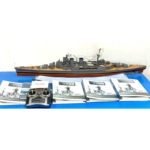 88 - A BUILT HACHETTE MODEL OF ‘HMS HOOD’, WITH 4 BINDERS OF MAGAZINES & ANATOMY OF THE SHIP,
BOOK. ADVIS... 