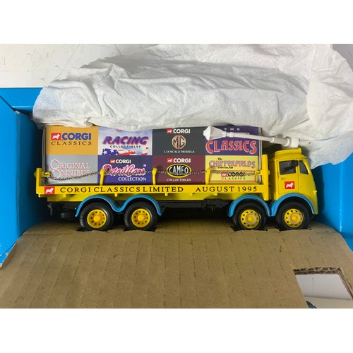 136 - CORGI BOXED DIECAST, TWO MORE SPECIALIST MODELS, 09802 ERF 8 WHEEL RIGID AUGUST 1995 A MILESTONE IN ... 