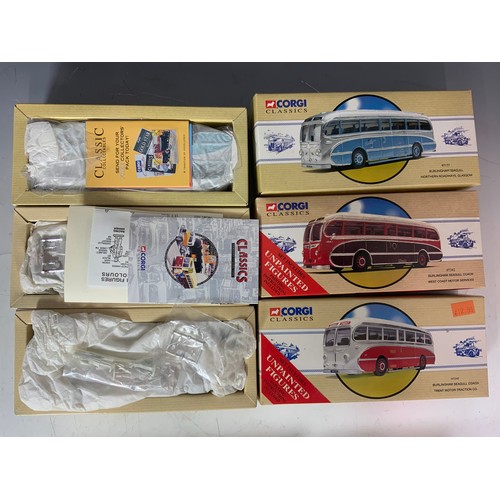 171 - CORGI COLLECTIBLES DIECAST MODEL BUSES : 6 GOOD BOXED CLASSIC COACHES, BURLINGHAN SEAGULL RIBBLE, DO... 